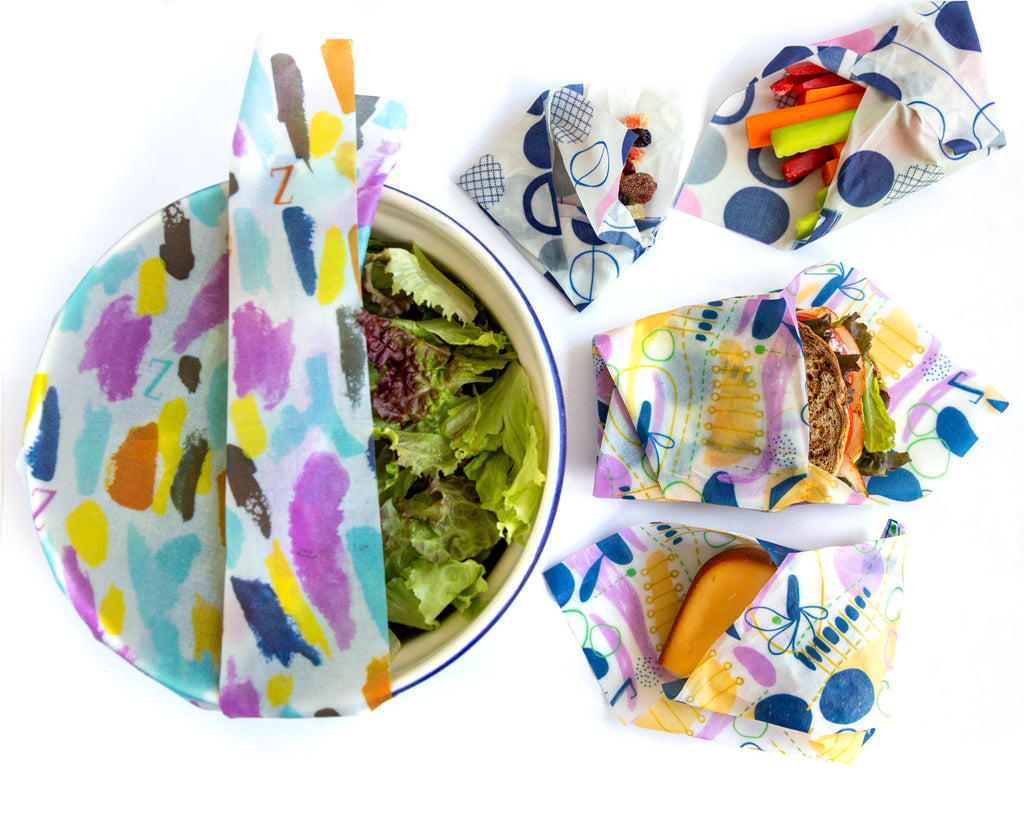 Tie Dye Beeswax Wraps + 2 pack Swedish Dishcloth Bundle